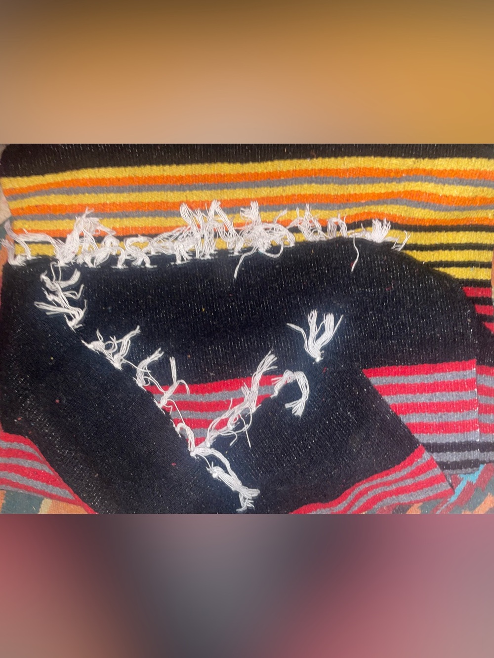 70*48 woven blanket w/fringe